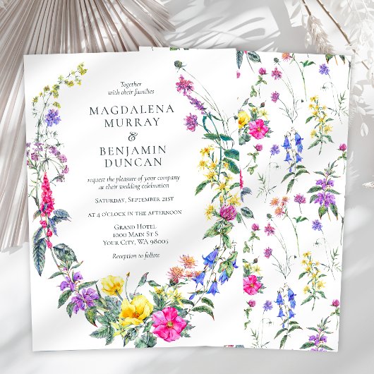 Meadow bloemen en kruiden kleurrijke bloemen bruil kaart