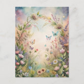 Meadow bloemen en vlinders briefkaart (Voorkant)