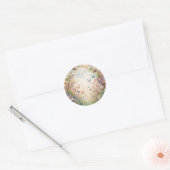 Meadow bloemen en vlinders ronde sticker (Envelop)