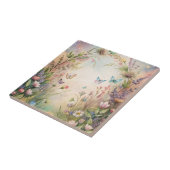 Meadow bloemen en vlinders tegeltje (Zijkant)