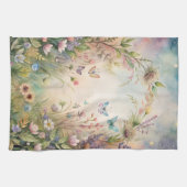 Meadow bloemen en vlinders theedoek (Horizontaal)