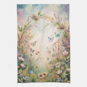 Meadow bloemen en vlinders theedoek (Verticaal)