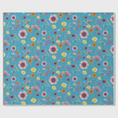 Meadow bloemen in blauw inpakpapier (Vlak)