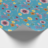 Meadow bloemen in blauw inpakpapier (Hoek)