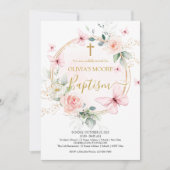 Meadow Bloemen Vlinder Baptisme Uitnodiging (Voorkant)