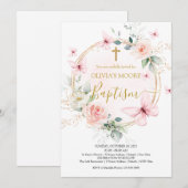 Meadow Bloemen Vlinder Baptisme Uitnodiging (Voorkant / Achterkant)