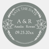 Meadow bloemen Wedding Save the Date Ronde Sticker (Voorkant)