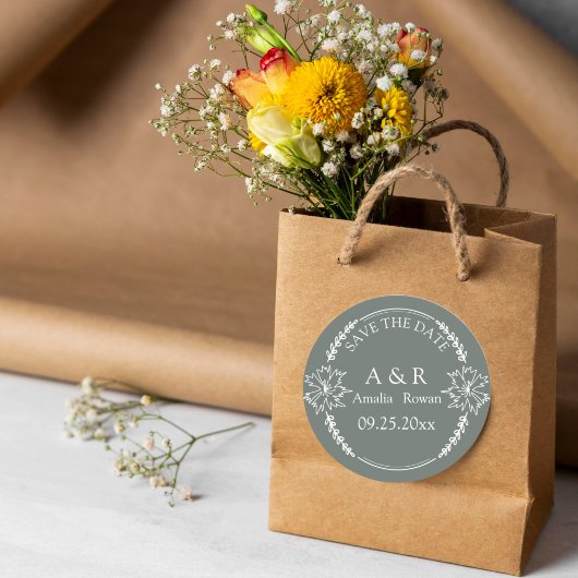 Meadow bloemen Wedding Save the Date Ronde Sticker