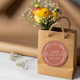 Meadow bloemen Wedding Save the Date Ronde Sticker