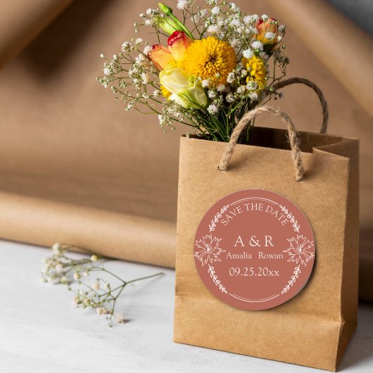 Meadow bloemen Wedding Save the Date Ronde Sticker