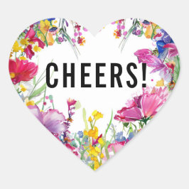 ❤️! 🌻💗 Meadow Blooms Collectie Hart Sticker