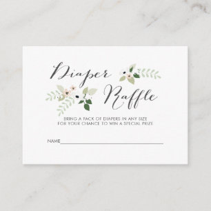 Meadow Blooms Diaper Raffle, uitnodiging insert Informatiekaartje