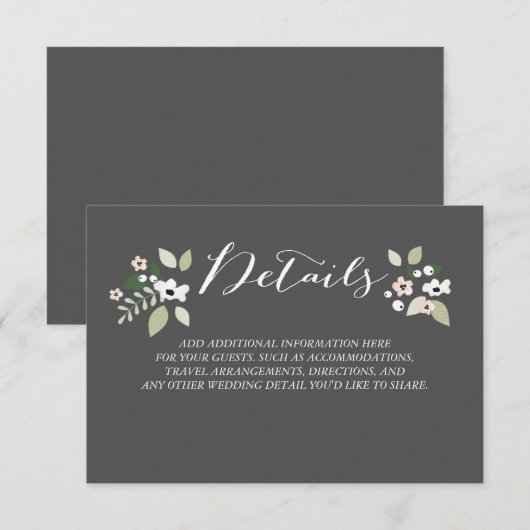 Meadow Blooms - Kaart met details (Voorkant / Achterkant)