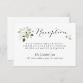 Meadow Blooms Receptie Kaart - Wit (Voorkant / Achterkant)