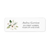 Meadow Blooms Return Address Label - wit (Voorkant)