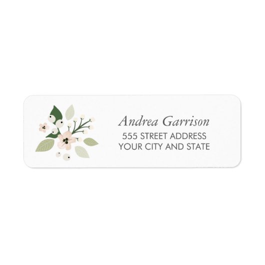 Meadow Blooms Return Address Label - wit (Voorkant)