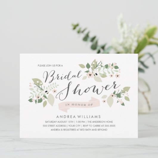 Meadow Blooms Vrijgezellenfeest Invite Kaart (Staand voorkant)