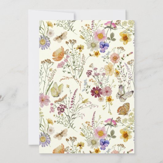 Meadow Bohemian Wildflower Wedding Kaart (Achterkant)