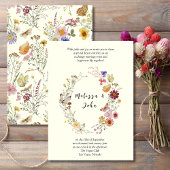 Meadow Bohemian Wildflower Wedding Kaart