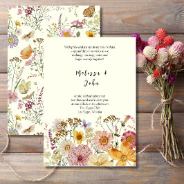 Meadow Bohemian Wildflower Wedding Kaart