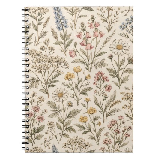 Meadow Botanica – Oude Wilde Bloem Notitieboek (Voorkant)