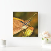 Meadow Brown Beauful Butterfly Art Vierkante Klok (Huis)