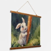 Meadow Bunny Dreams: grillig wandtapijt Hangend Wandkleed (Gebogen)
