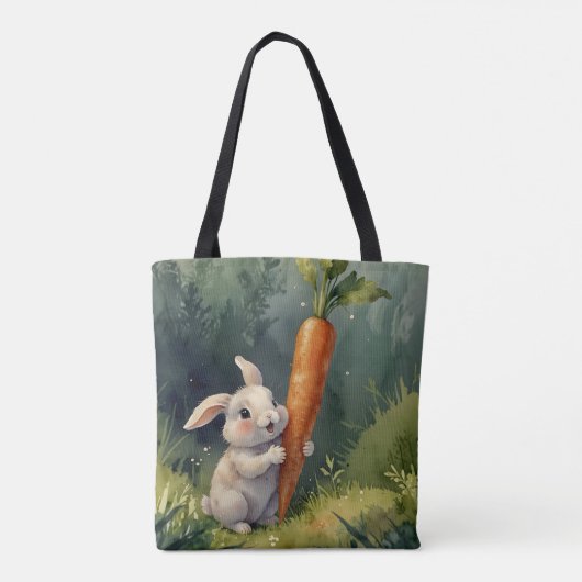 Meadow Bunny Dreams: grillige Canvas tas (Achterkant)