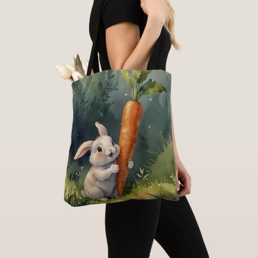 Meadow Bunny Dreams: grillige Canvas tas (Dichtbij)
