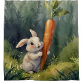 Meadow Bunny Dreams: grillige Douchegordijn (Voorkant)