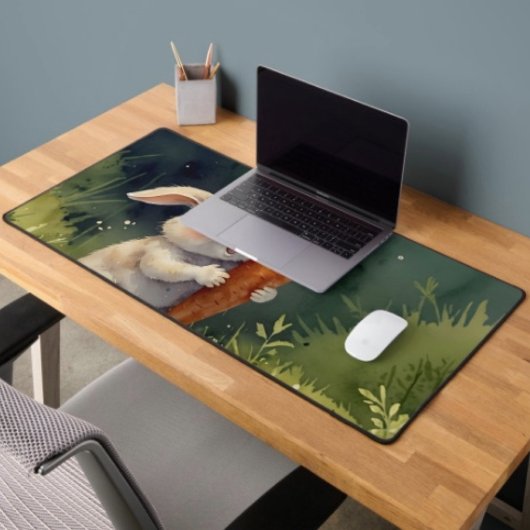 Meadow Bunny Dreams: Whimsical Desk Mat