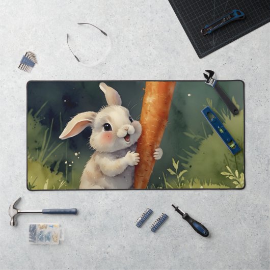 Meadow Bunny Dreams: Whimsical Desk Mat (Werkstation)
