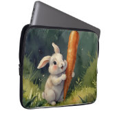 Meadow Bunny Dreams: Whimsical Electronics Bag Laptop Sleeve (Voorkant Rechts)