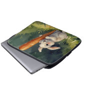Meadow Bunny Dreams: Whimsical Electronics Bag Laptop Sleeve (Voorkant onderkant)