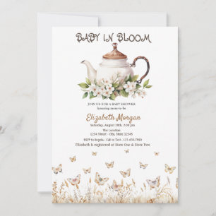 Meadow Butterflies Theepot Baby shower Kaart
