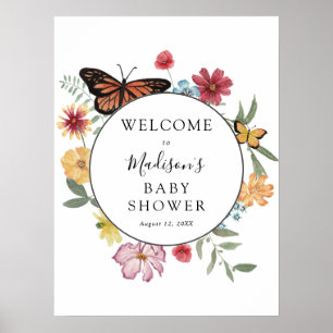 Meadow Butterfly Baby shower Welkomstwoord Poster
