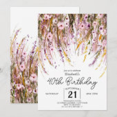 Meadow Custom Wildflower 40e verjaardag Kaart (Voorkant / Achterkant)