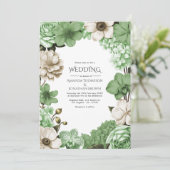 Meadow Fern, Pistachio Silk & Willow Ivory Wedding Kaart (Staand voorkant)