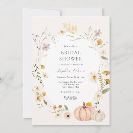 Meadow Field Pumpkins-Vrijgezellenfeest Kaart (Voorkant)