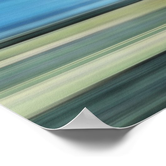 Meadow Field Sky Cloud Landschap Blue Green Grey Poster (Hoek)