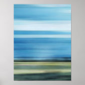 Meadow Field Sky Cloud Landschap Blue Green Grey Poster (Voorkant)