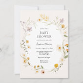 Meadow Field Wildflowers Baby shower Kaart (Voorkant)