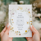 Meadow Field Wildflowers Baby shower Kaart
