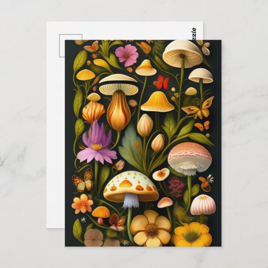 Meadow Flora | Modern Haeckel Briefkaart (Voorkant / Achterkant)