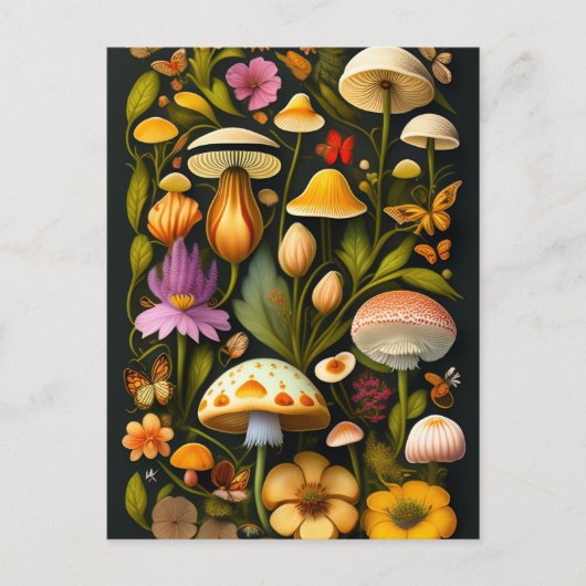 Meadow Flora | Modern Haeckel Briefkaart (Voorkant)