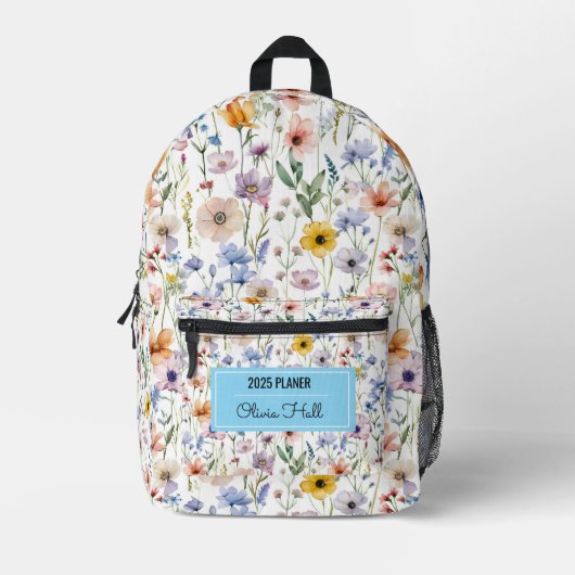 meadow floral Back to School Supplies Teachers Bedrukte Rugzak (Voorkant)