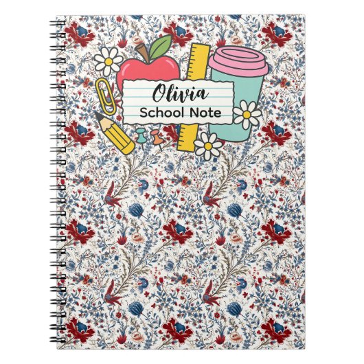 meadow floral Back to School Supplies Teachers  Notitieboek (Voorkant)