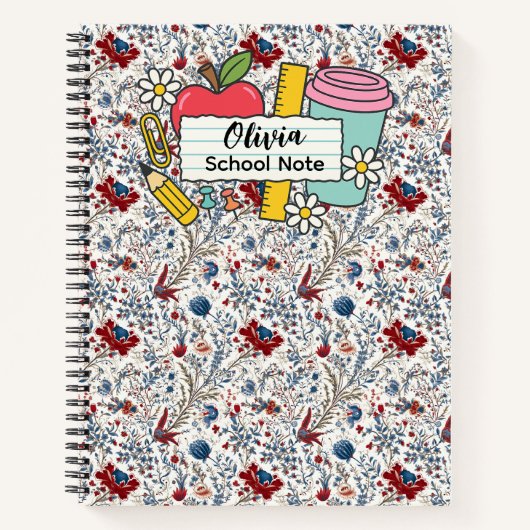 meadow floral Back to School Supplies Teachers Notitieboek (Voorkant)