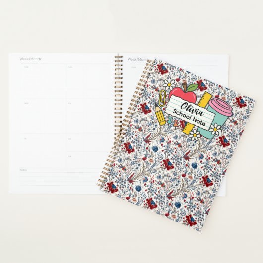 meadow floral Back to School Supplies Teachers  Planner (Display)
