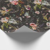 Meadow Floral - Black Gift Wrap Cadeaupapier (Hoek)